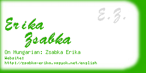 erika zsabka business card